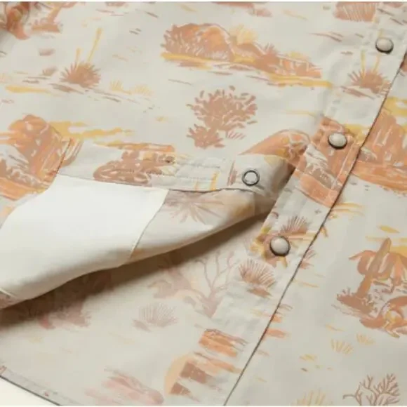 Howler Bros H Bar B Pearl Snap Short Sleeve Shirt Men's XL Desert Coyotes Cream - Picture 3 of 10